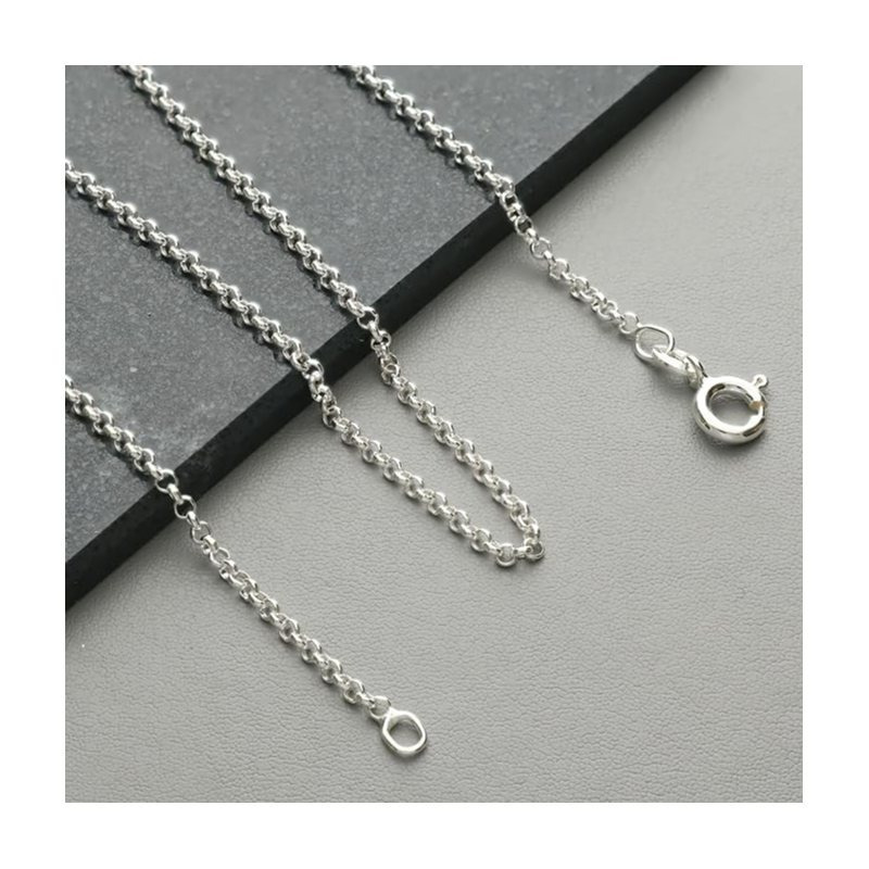 Solid 925 Sterling Silver 2mm Wide Belcher Chain